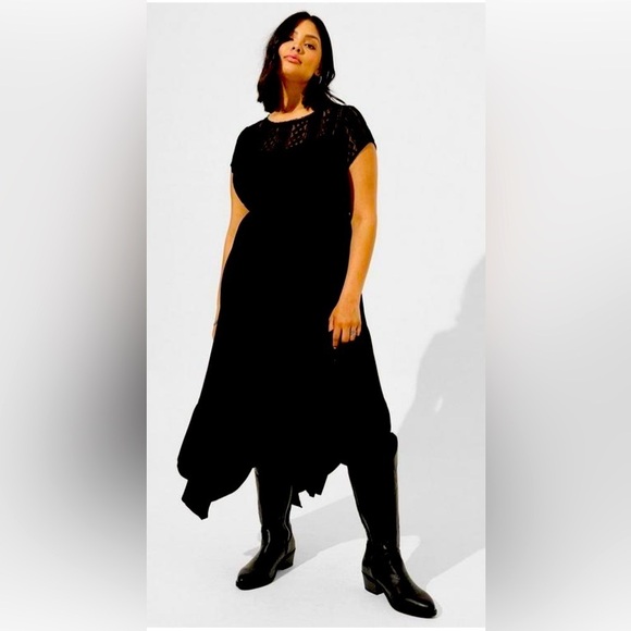 torrid Dresses & Skirts - TORRID Sz 22-24 Maxi Dress Slab Cotton Lace Neckline Slinky Pockets NEW WITH TAG